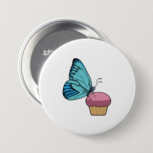 Schmetterling mit Muffin Button (Vorne & Hinten)