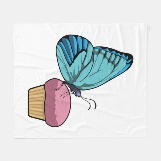 Schmetterling mit Muffin Fleecedecke (Vorderseite (Horizontal))