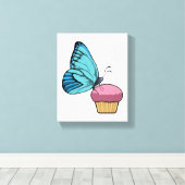 Schmetterling mit Muffin Leinwanddruck (Insitu (Holzboden))