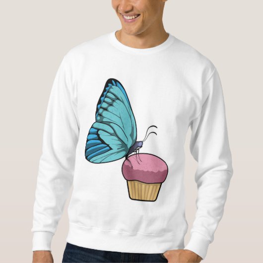 Schmetterling mit Muffin Sweatshirt (Vorderseite)