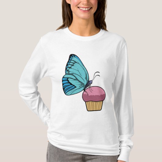 Schmetterling mit Muffin T-Shirt (Vorderseite)