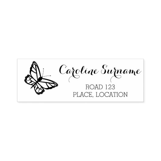 Schmetterling mit Name und Anschrift Permastempel (Design)