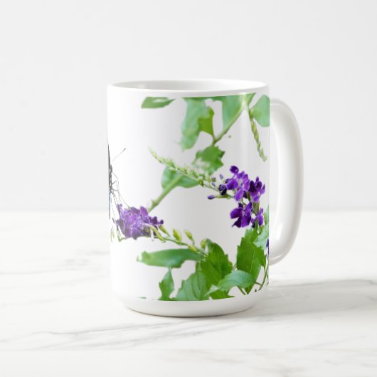 Schmetterling mit Psalm-Vers 23:3 Kaffeetasse (VorderseiteRechts)