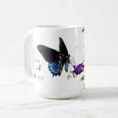 Schmetterling mit Psalmvers 23:3 Kaffeetasse (Vorderseite Links)
