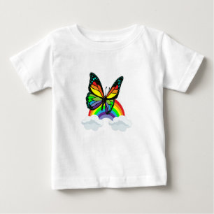 Schmetterling mit Regenbogen Baby T-shirt