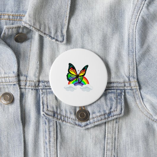 Schmetterling mit Regenbogen Button (Beispiel)