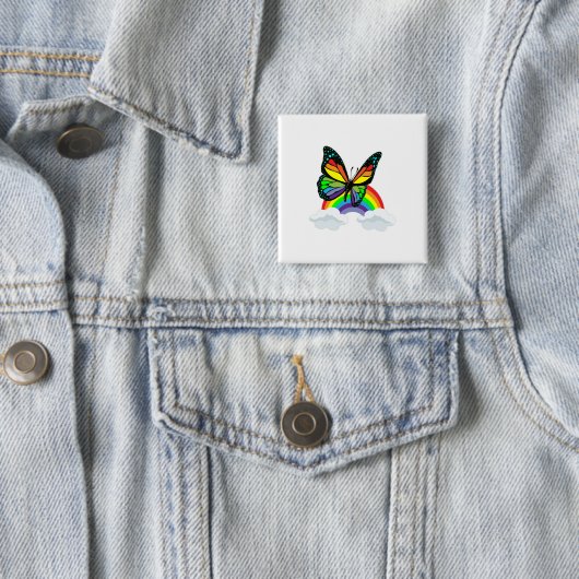 Schmetterling mit Regenbogen Button (Beispiel)
