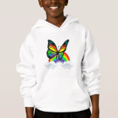 Schmetterling mit Regenbogen Hoodie (Vorderseite)