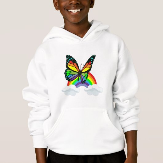 Schmetterling mit Regenbogen Hoodie (Vorderseite)