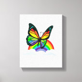 Schmetterling mit Regenbogen Leinwanddruck (Vorderseite)