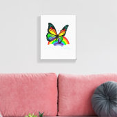 Schmetterling mit Regenbogen Leinwanddruck (Insitu (Wohnzimmer))