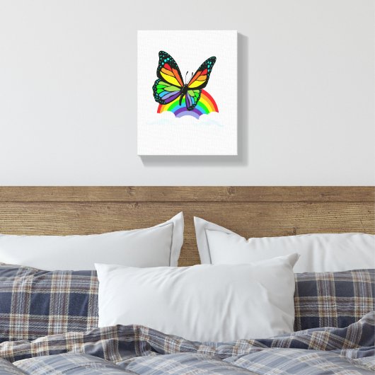 Schmetterling mit Regenbogen Leinwanddruck (Insitu (Schlafzimmer))
