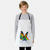 Schmetterling mit Regenbogen Schürze (Getragen)