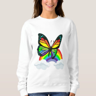Schmetterling mit Regenbogen Sweatshirt