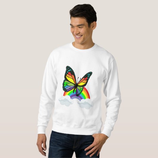Schmetterling mit Regenbogen Sweatshirt (Vorne ganz)