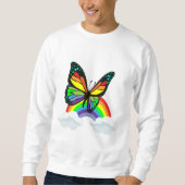 Schmetterling mit Regenbogen Sweatshirt (Vorderseite)