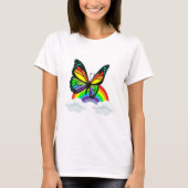 Schmetterling mit Regenbogen T-Shirt (Vorderseite)