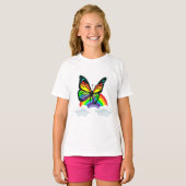 Schmetterling mit Regenbogen T-Shirt (Vorne ganz)