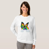 Schmetterling mit Regenbogen T-Shirt (Vorne ganz)
