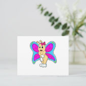 Schmetterling mit Ribbon Postkarte (Stehend Vorderseite)