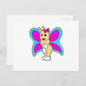 Schmetterling mit Ribbon Postkarte (Vorne/Hinten)