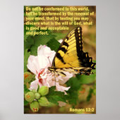 Schmetterling mit Römern 12:2 Poster (Vorne)
