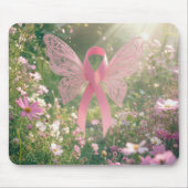 Schmetterling mit rosa Band in einem Garten Mousepad (Vorne)
