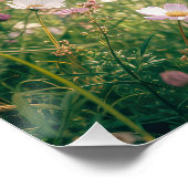 Schmetterling mit rosa Band in einem Garten Poster (Ecke)
