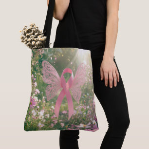 Schmetterling mit rosa Band in einem Garten Tasche
