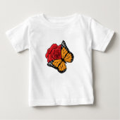Schmetterling mit Rose Baby T-shirt (Vorderseite)