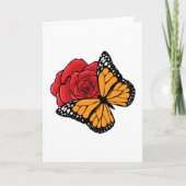 Schmetterling mit Rose Karte (Vorderseite)