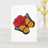 Schmetterling mit Rose Karte (Gelbe Blume)