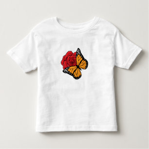 Schmetterling mit Rose Kleinkind T-shirt