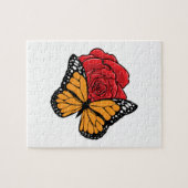 Schmetterling mit Rose Puzzle (Horizontal)