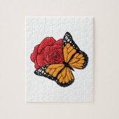 Schmetterling mit Rose Puzzle (Vertikal)