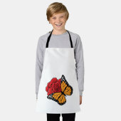 Schmetterling mit Rose Schürze (Getragen)