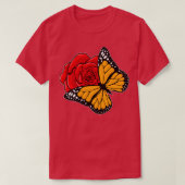 Schmetterling mit Rose T-Shirt (Design vorne)