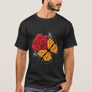 Schmetterling mit Rose T-Shirt