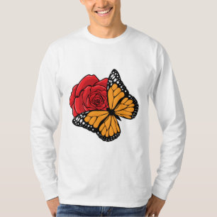 Schmetterling mit Rose T-Shirt