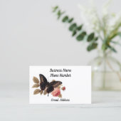 Schmetterling mit Rose Visitenkarte (Stehend Vorderseite)