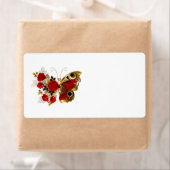 Schmetterling mit roter Blume und rote Rosen (Insitu)