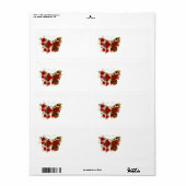 Schmetterling mit roter Blume und rote Rosen (Vorne)