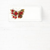 Schmetterling mit roter Blume und rote Rosen Banner (InSitu)