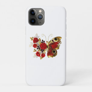 Schmetterling mit roter Blume und rote Rosen Case-Mate iPhone Hülle