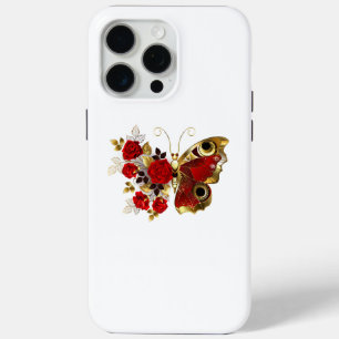 Schmetterling mit roter Blume und rote Rosen Case-Mate iPhone Hülle
