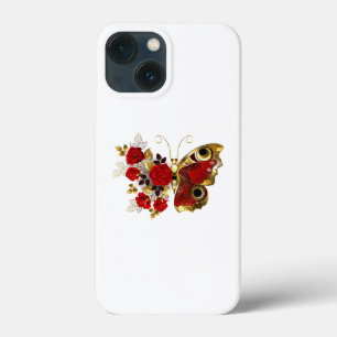 Schmetterling mit roter Blume und rote Rosen Case-Mate iPhone Hülle