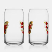 Schmetterling mit roter Blume und rote Rosen Dosenglas (Links)
