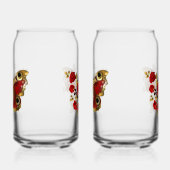 Schmetterling mit roter Blume und rote Rosen Dosenglas (Rechts)