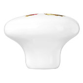 Schmetterling mit roter Blume und rote Rosen Keramikknauf (Seitenansicht)