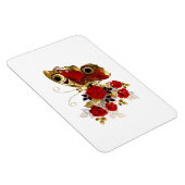 Schmetterling mit roter Blume und rote Rosen Magnet (Rechte Seite)